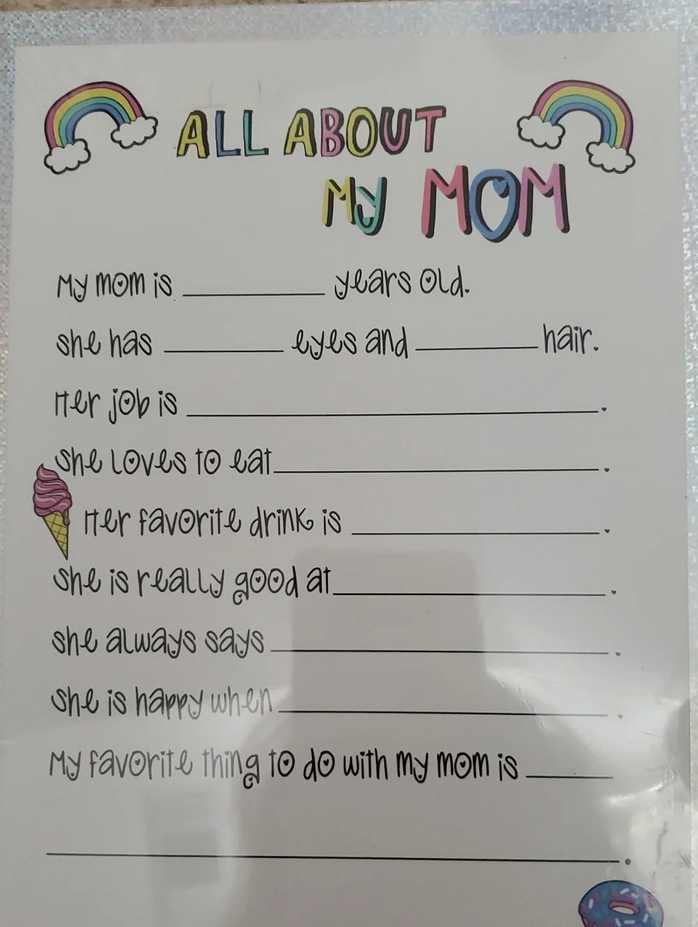 Claire's dry erase board